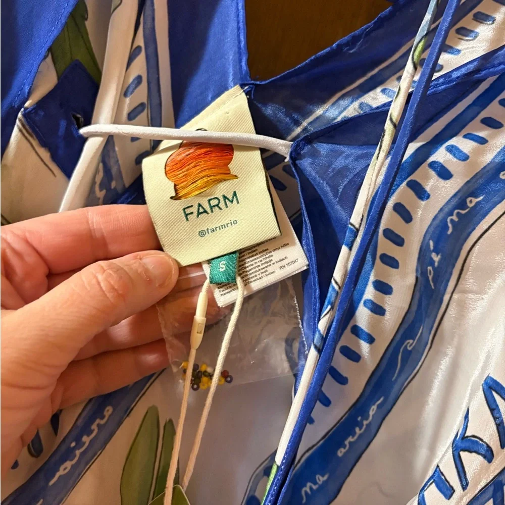 NWT Farm Rio Tropical Destination Handkerchief Cover-Up Maxi Dress - Picture 4 of 11